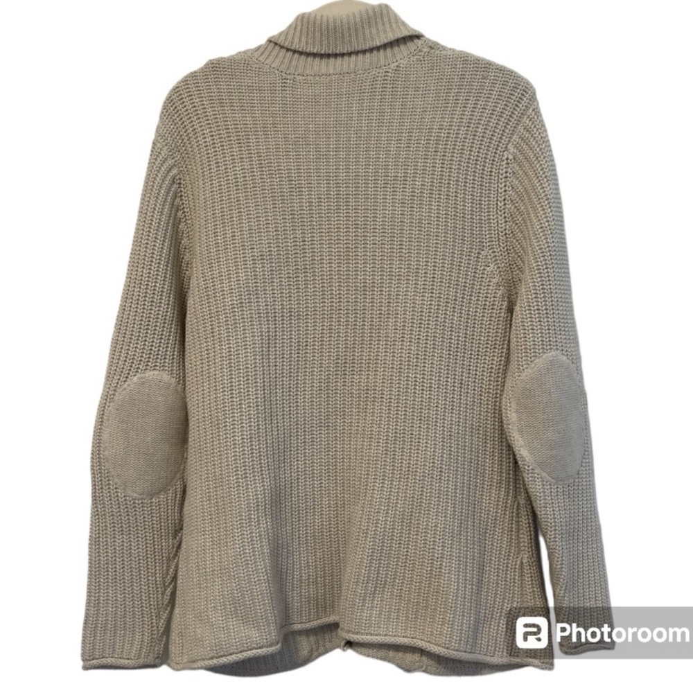 Poetry Beige Cotton Knit Collared Button Front Cardigan Size Large - Picture 2 of 4